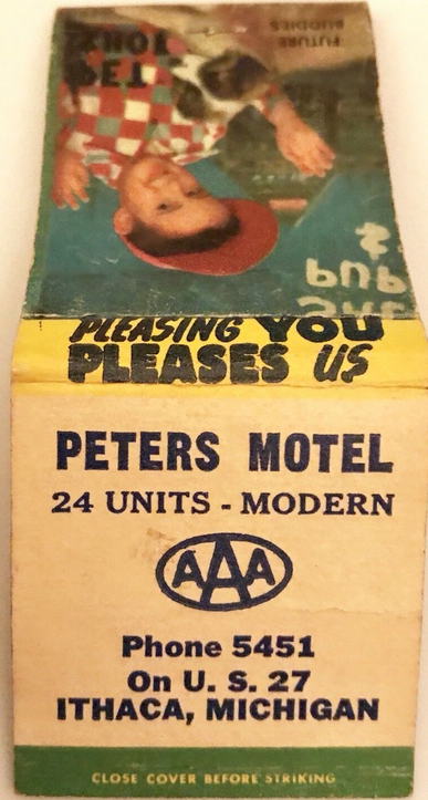 Ithaca Motel (Peters Motel) - Matchbook